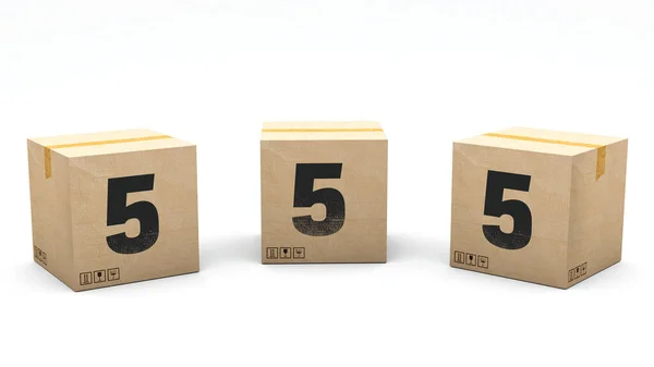 Krafte Box Number Box Made Paper Different Positions Front Left — Stock Photo, Image