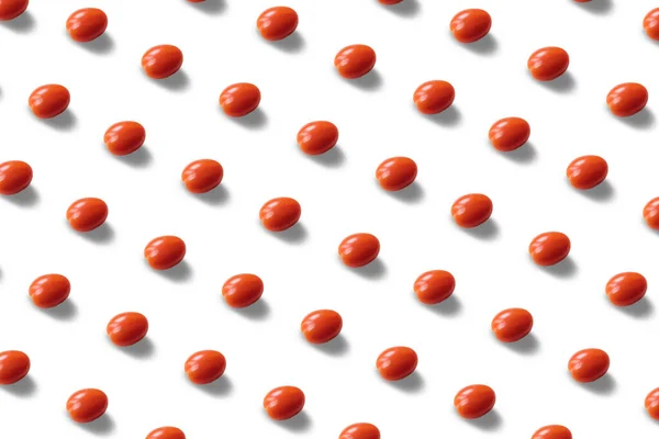 cherry tomatoes pattern on a white background. High quality photo