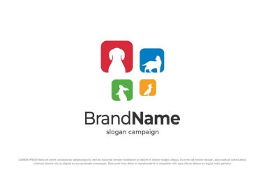 logo hayvan silueti kanal renkli tasarım