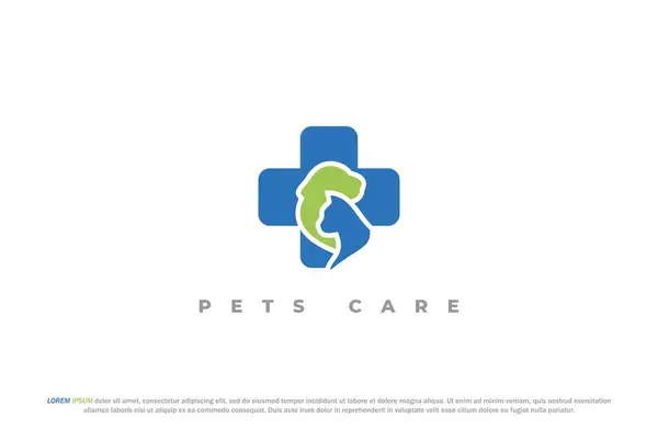 Logo Hund Und Katze Silhouette Medizinisches Design — Stockvektor