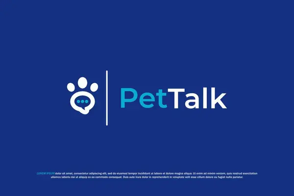 logo pet paw sohbet balonu tasarımı