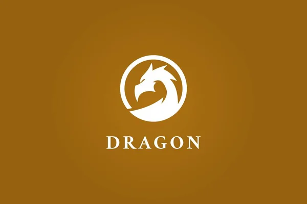 Logo dairesi ejderha baş siluet tasarımı