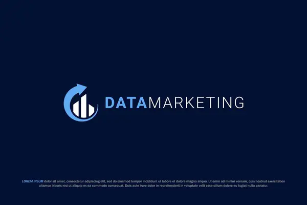 Logotyp Byggnad Och Pil Cirkel Marknaden Data Design — Stock vektor