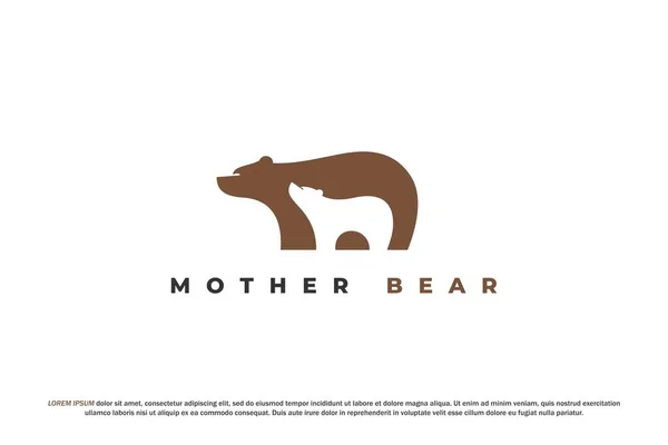 Logo anne ve bebek ayı silueti tasarımı
