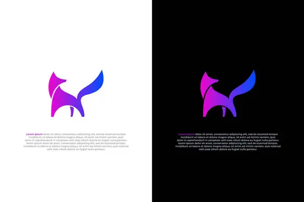 logo fox siluet neon renk tasarımı