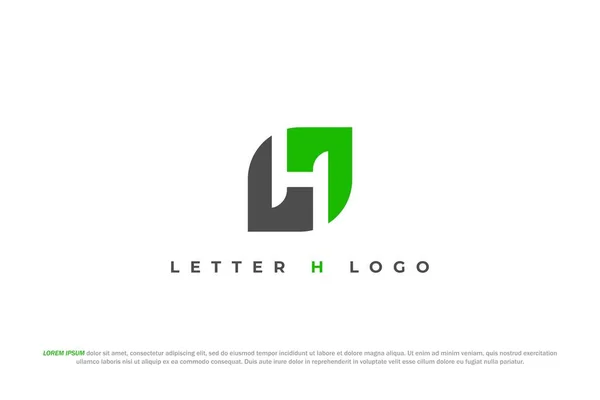 Logo Lettera Foglia Verde Design — Vettoriale Stock
