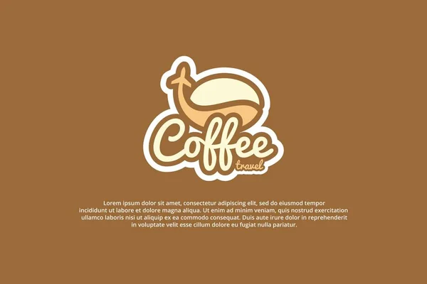 Logo Kaffee Flugzeug Reise Café Design — Stockvektor