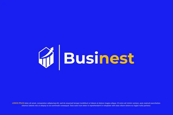 Logo Chart Arrow Hexagon Business Design — Stock Vector
