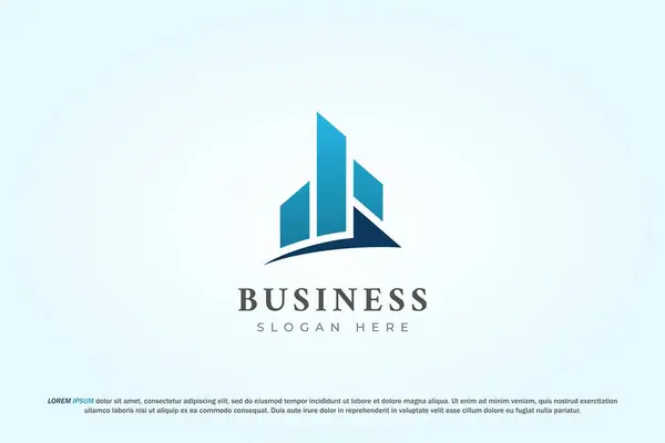 Logotipo Construção Negócios Design Seta — Vetor de Stock