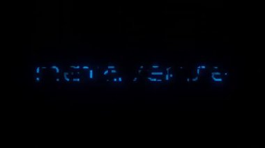 kelime metaverse neon dijital animasyon videosu