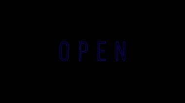 kelime açık neon animasyon işareti tahtası