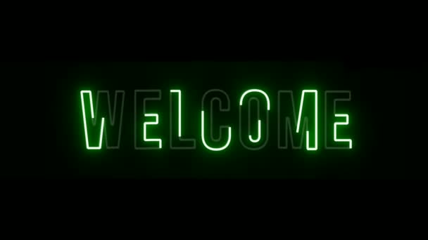 Letter Welcome Neon Animation Video Stock Footage