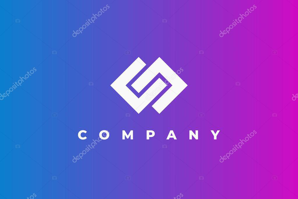 Logo letter c double connect chain