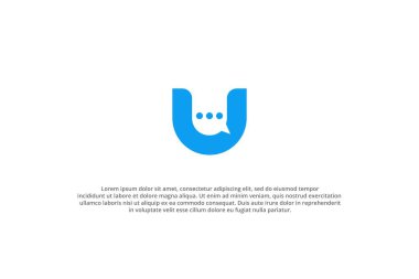 Logo harfi u chat konuşma mesajı işi