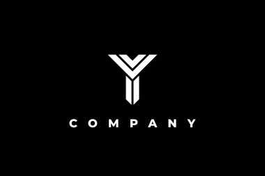 monogram harfi y soyut iş