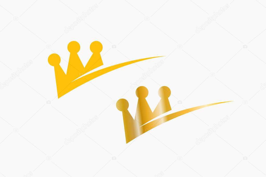 Golden crown slash style logo
