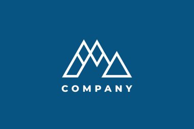 Dağ tepesi logo tasarımı sanat ana hatları soyut asgari