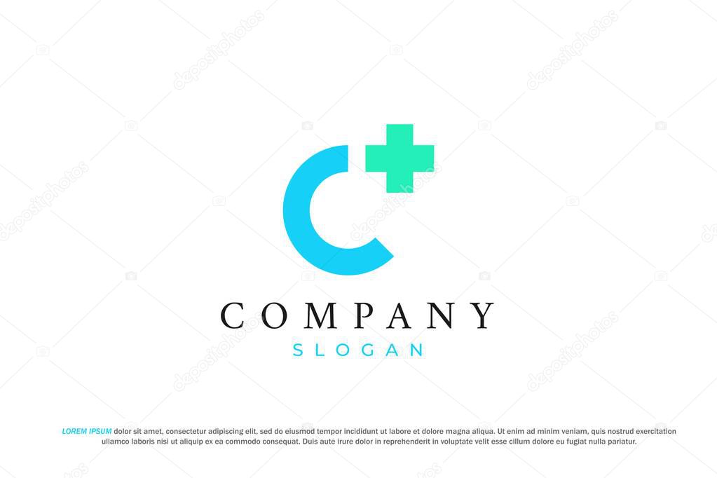 Letter c plus or hospital medical logo