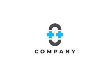 O harfi, çift artı hastane logosu.