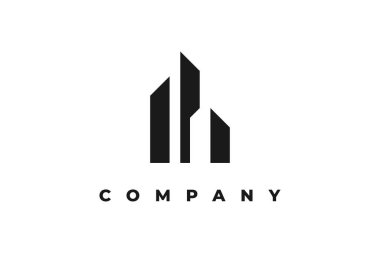 soyut siluet işi modern logo inşa etmek