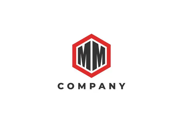 çift harf m altıgen çerçeve logosu