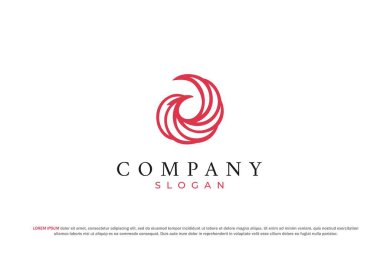 Zarif Kırmızı Anka Çemberi İş İçin Logo Tasarımı