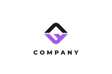 Soyut bir minimalist logo için harf.