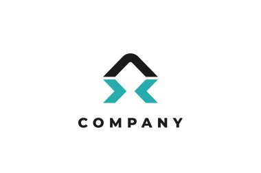 A harfi ve çift ok soyut minimalist modern logo