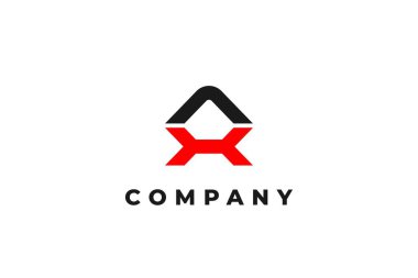 Bir h ya da h harfi soyut bir minimalist logo