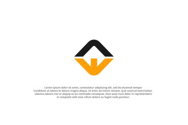 Bir e ya da e harfi soyut bir minimalist modern logo oku.