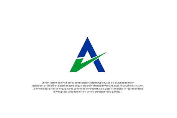 Yeşil işaretli mavi A harfi.