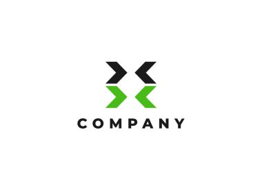 Çift x harfi ya da soyut modern iş logosu