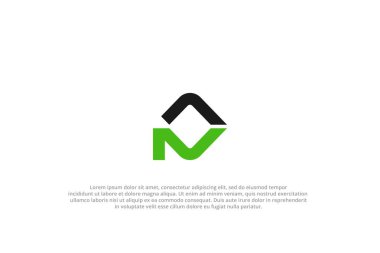 Harf. Soyut iş olsun ya da olmasın modern minimalist logo.