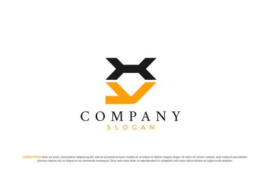 Hy veya xy harfi soyut iş modern minimalist logo