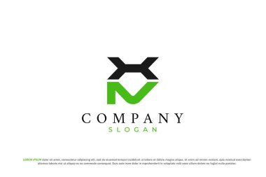 harf hn veya xn soyut iş modern minimalist logo