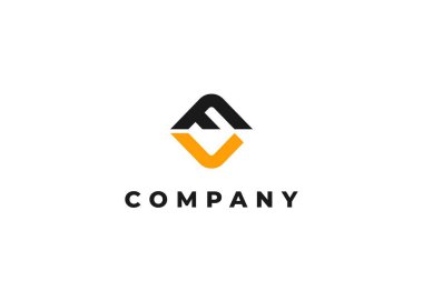 harf fl veya soyut iş modern minimalist logo