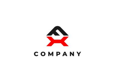 harf fx veya fh soyut iş modern minimalist logo
