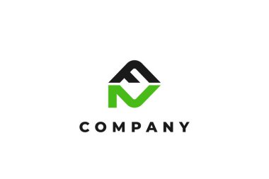 harf fn veya nf soyut iş modern minimalist logo