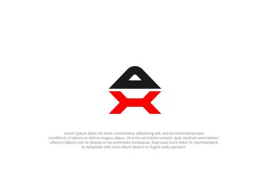 harf dh veya dx soyut iş modern minimalist logo