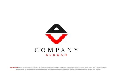 harf da veya dv soyut iş modern minimalist logo