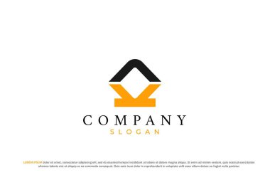 harf ak veya vk soyut iş modern minimalist logo