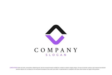 Harf al veya vl soyut iş modern minimalist logo