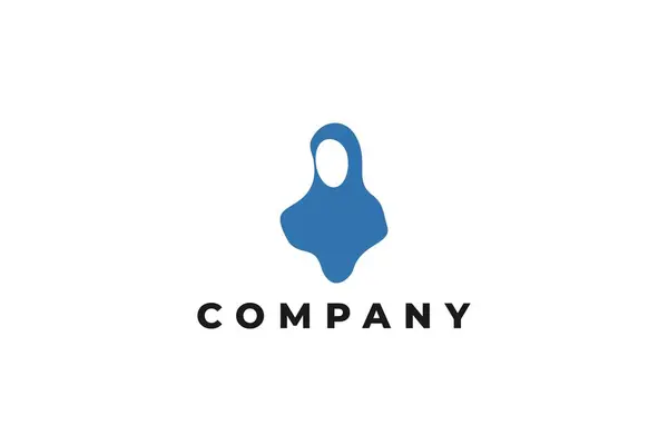 Logo silueti silueti, boş yüzlü tesettür kadın.