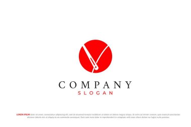 V harfi iğne ve dikiş ipliği logosu