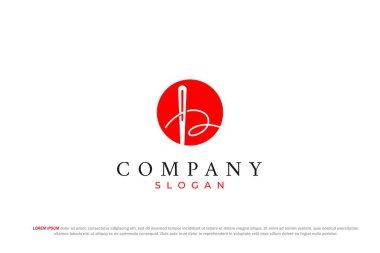 B harfi iğne ve dikiş ipliği logosu