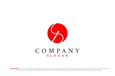 Harf iğne ve dikiş ipliği logosu.