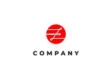 Z harfi iğne ve dikiş ipliği logosu