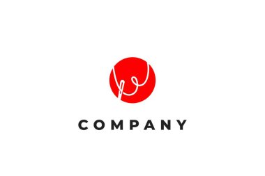 harf w iğne ve dikiş ipliği logosu