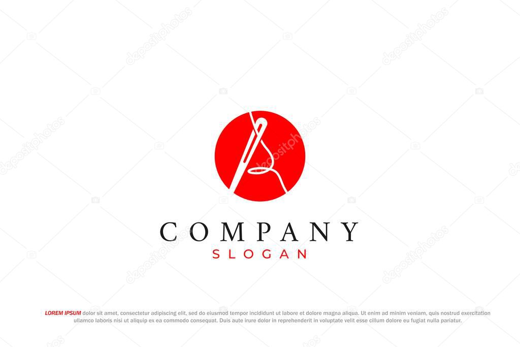Letter a needle and sewing thread taylor logo