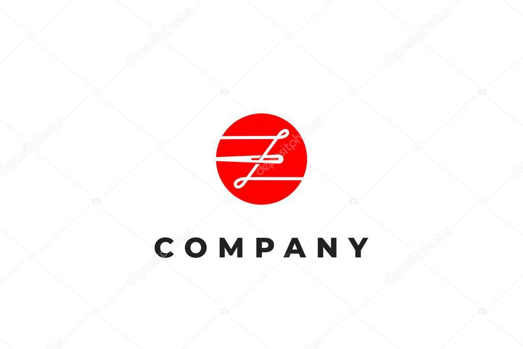Letter z needle and sewing thread taylor logo